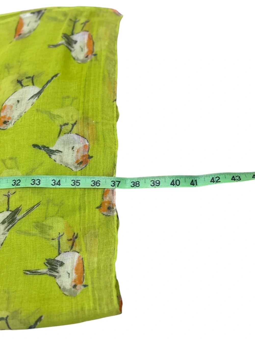 Unbranded chartreuse orange Bird-Print Lightweight viscose Scarf 74 x 34 inches